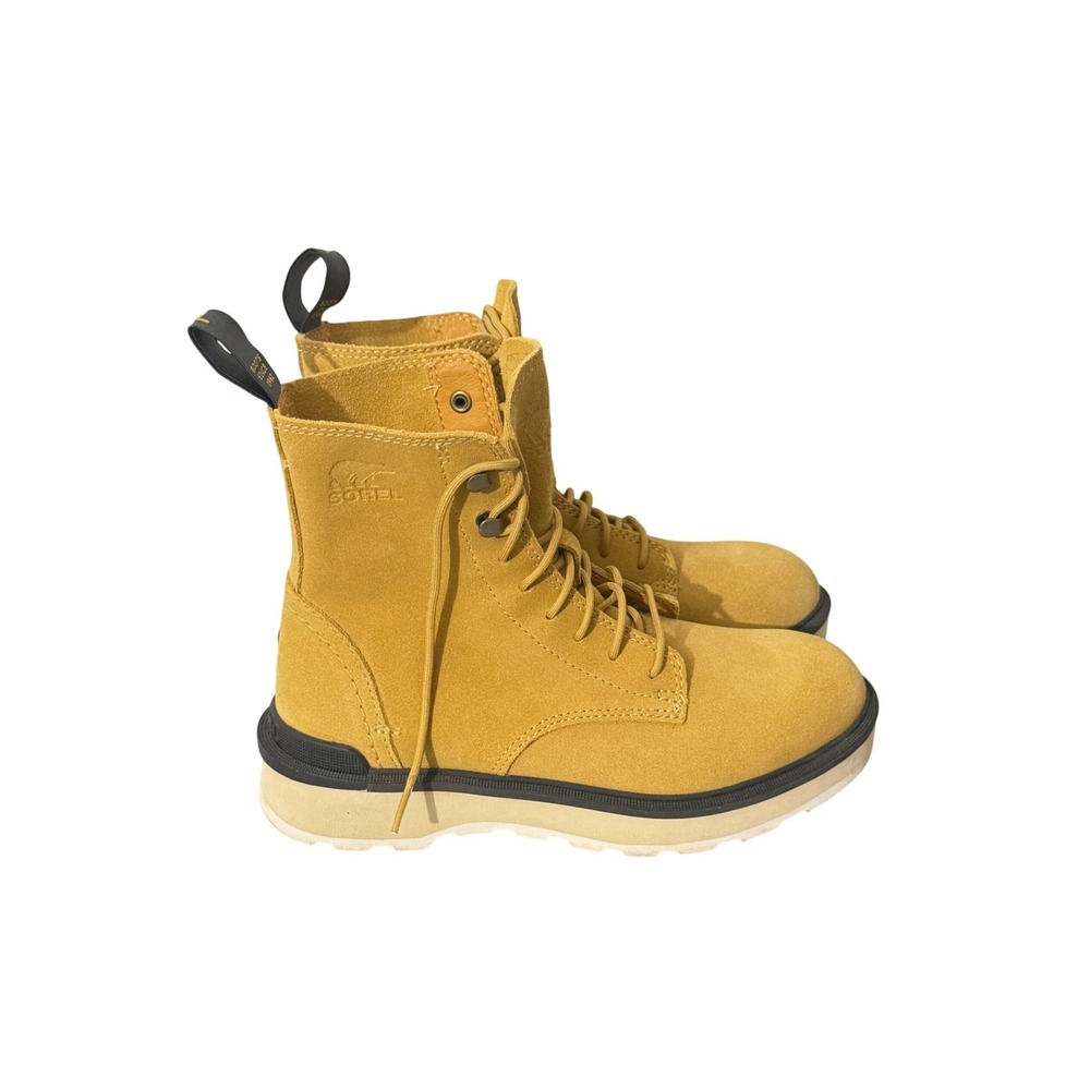 Sorel Hi-Line Lace Boot Women 6.5 Yellow Suede NL4879-712 Utility
